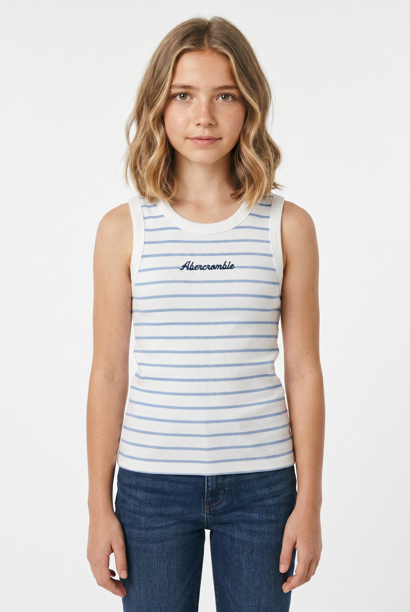 Abercrombie Kids Ripptanktop AFG ESSENTIAL HIGH NECK TANK mit Logo Schriftzug