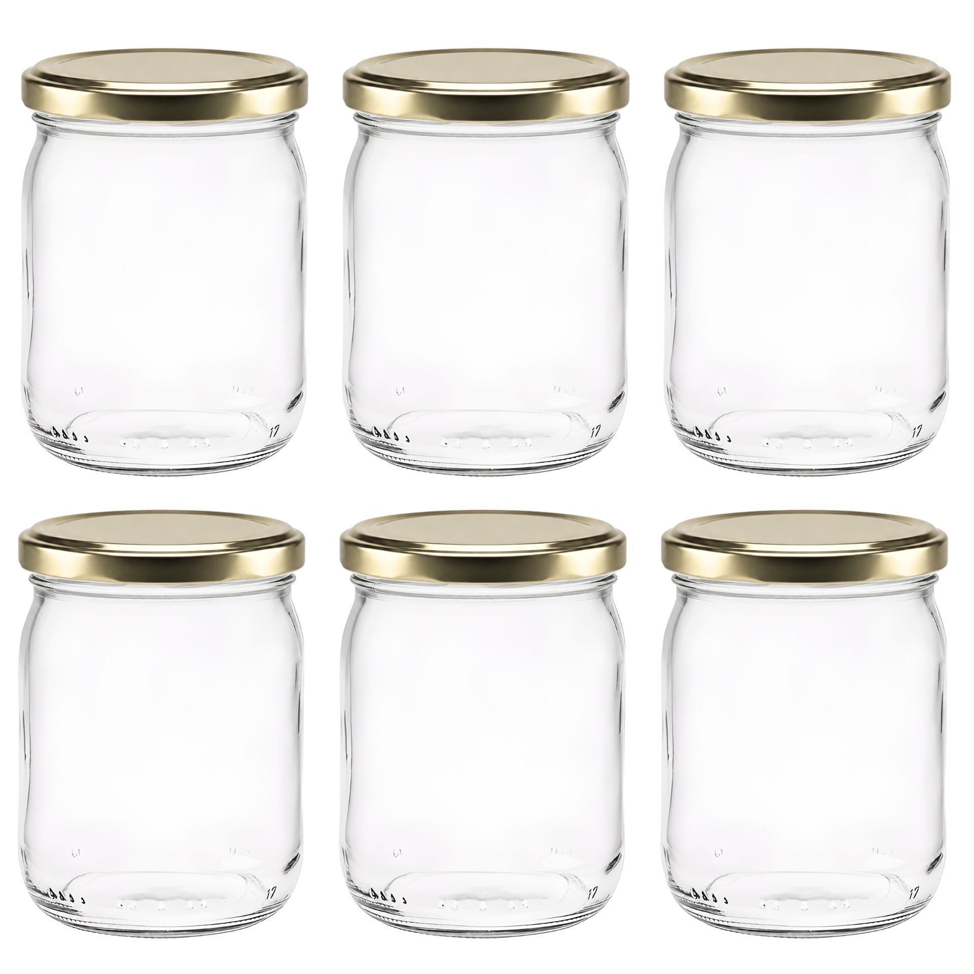mikken Einmachglas 540 ml Einkochglas Marmeladenglas Einmachgläser, (Set, 6-tlg., spar-set, Vorratsset), pasteurisierbar, luftdicht