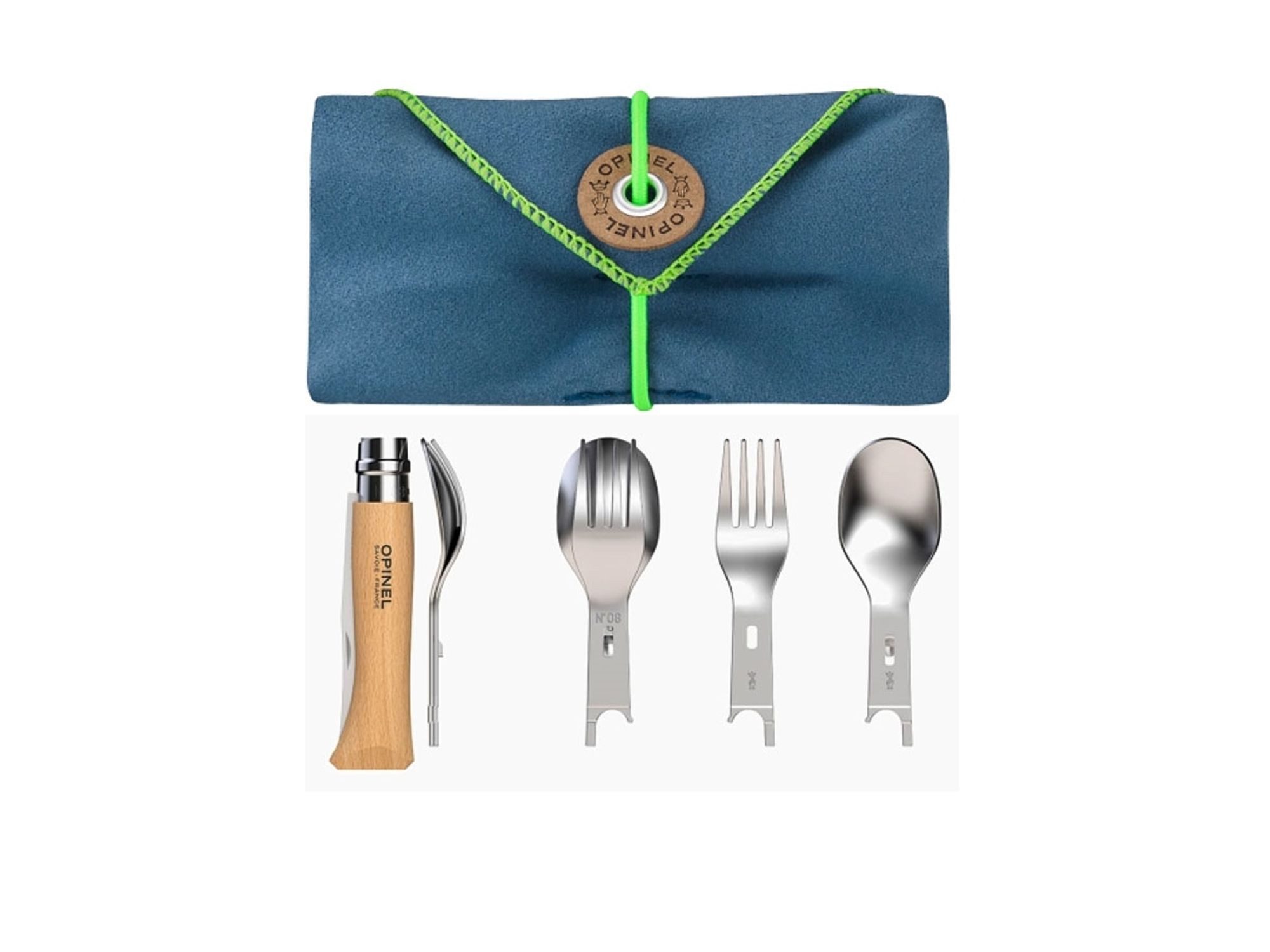 Opinel Taschenmesser Opinel Picnic Plus 4-teilig, Ножи Nr. 08, Löffel, Gabel 002500