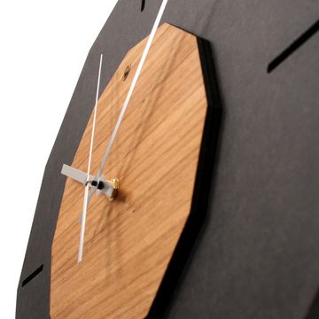 Kreative Feder Wanduhr Designer-Wanduhr „Modern Style“ aus Holz (ohne Ticken; Funk- oder Quarzuhrwerk; elegant, außergewöhnlich, modern)