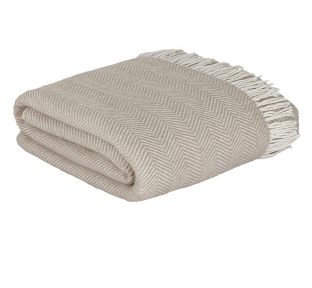 Wolldecke Plaid Busee aus 100% Wolle 140x170cm, Sandiik