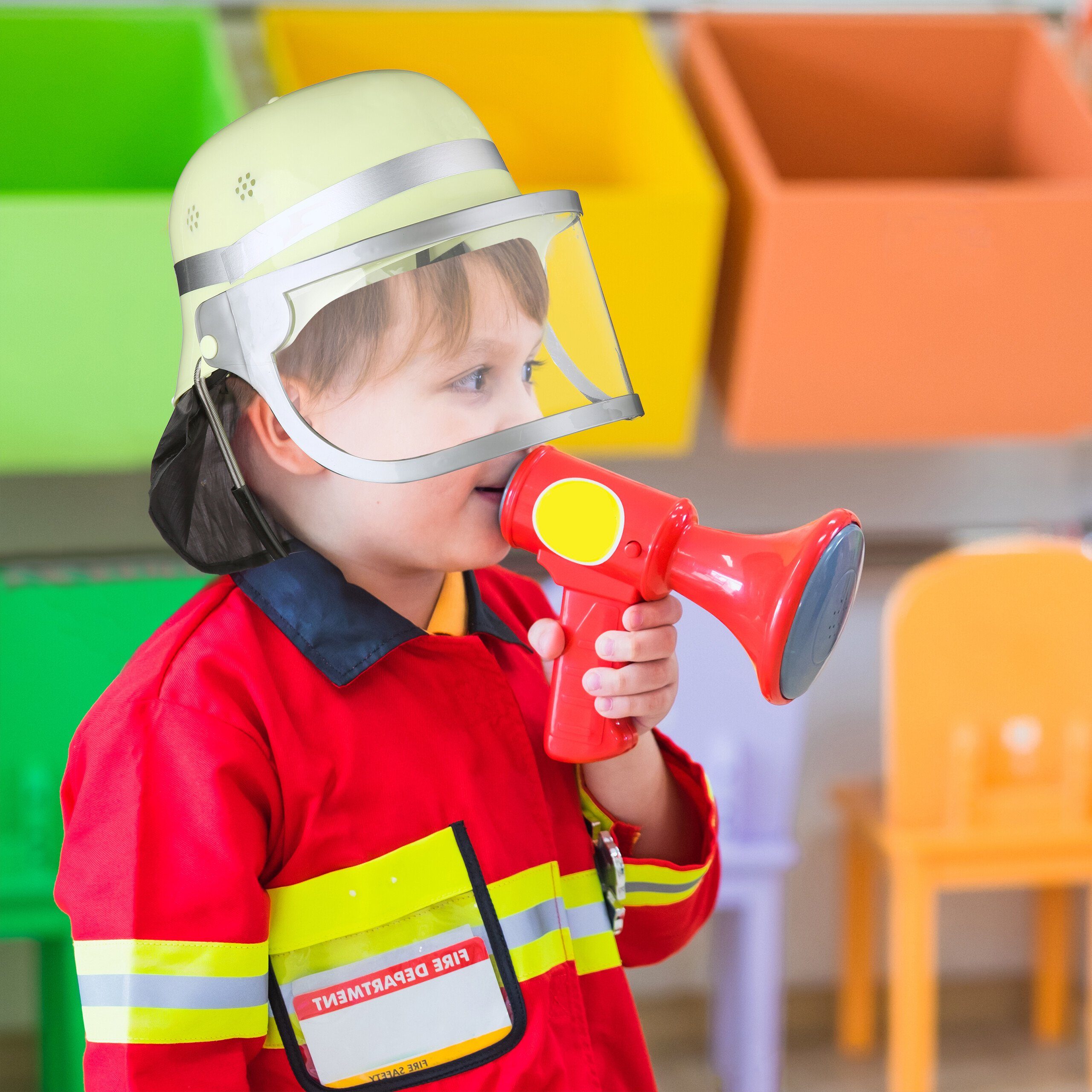 relaxdays Feuerwehrhelm für Feuerwehrhelm Kinder