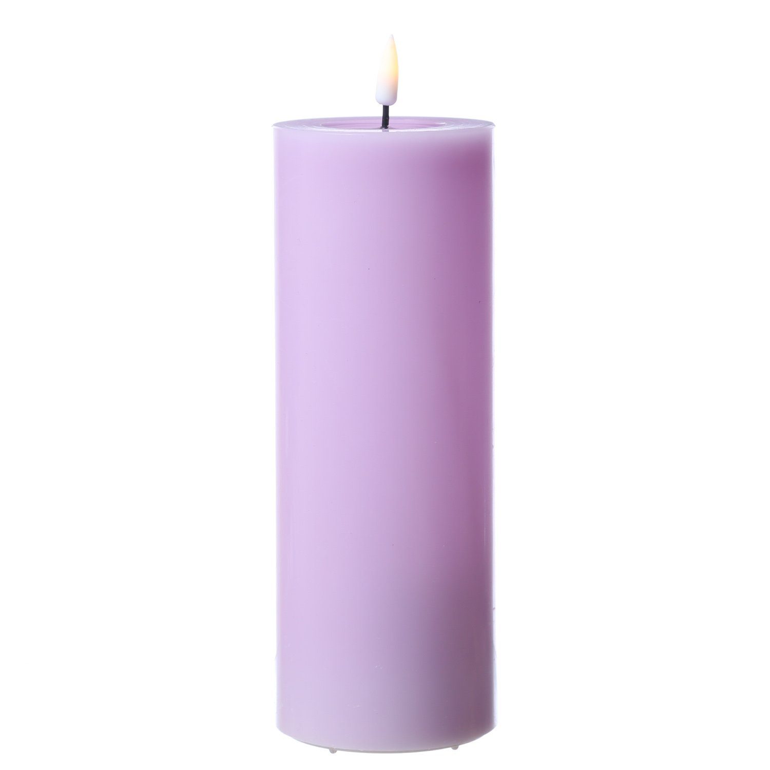 Deluxe Homeart LED-Kerze LED Kerze Mia Echtwachs 3D Flamme flackernd H: 20cm D: 7,5cm lavendel (1-tlg)