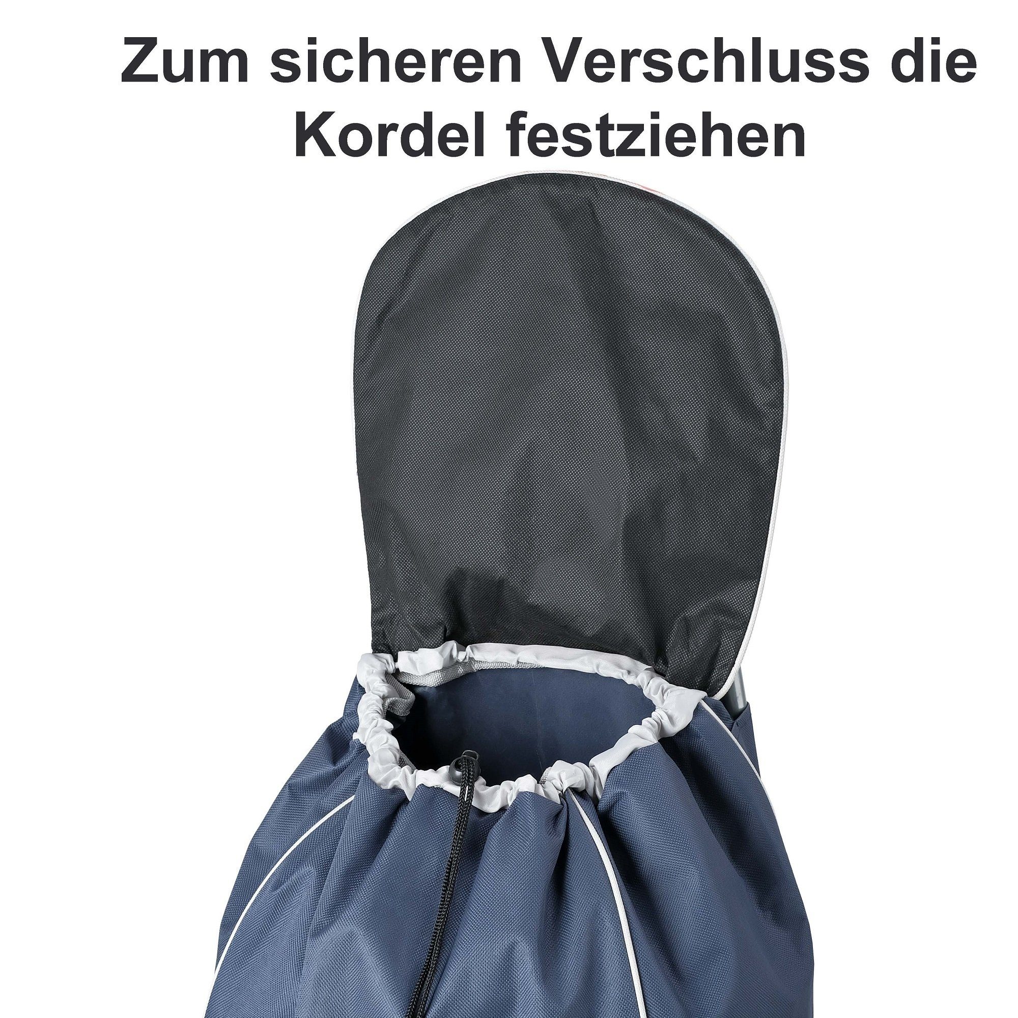 Blau und Aluminiumgestell Rollen für Einkaufswagen faltbar Material Liter, verstärktes und mit abwaschbar handlich in Einkaufstrolley unterwegs I wuuhoo Shoppy I 34