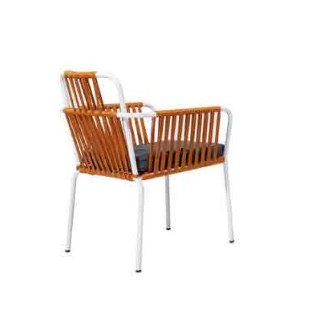 helle Stuhl JVmoebel Farbe Beinen Edelstahleinem Orange weichen, In Originalstuhl weißen Made Europe auf