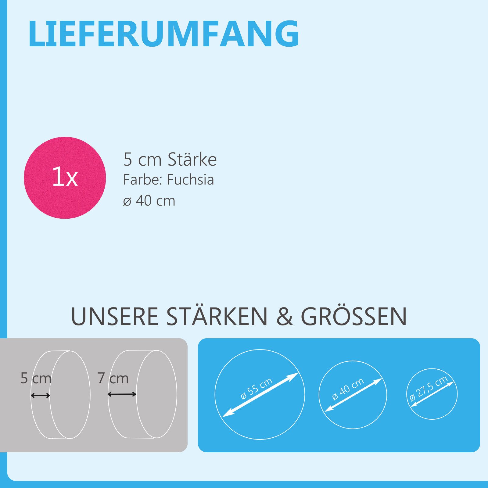 platino24 Akustikplatte 1 Akustik Schallabsorber aus Basotect ® G+ / Kreis 40 cm