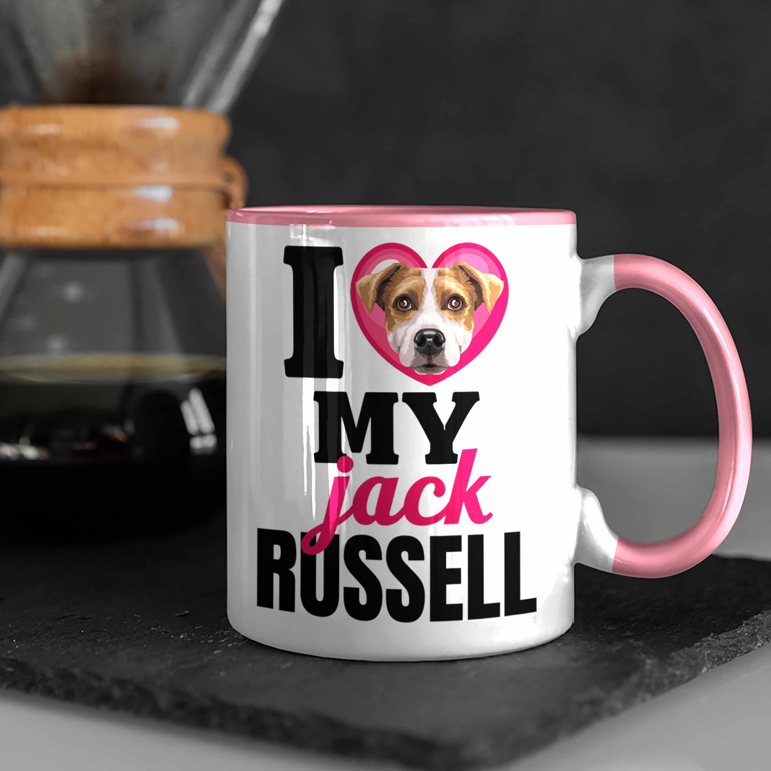 Trendation Tasse Jack Russell Besitzerin Spruch Tasse I Lustiger Rosa Geschenkidee Geschenk