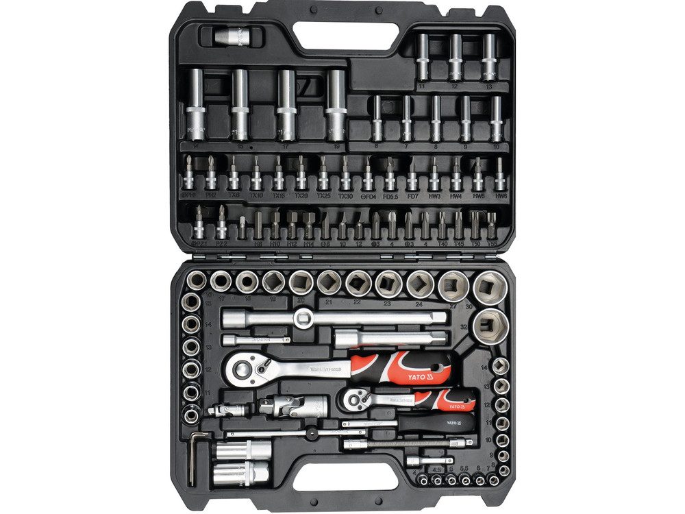 Yato Werkzeugset Werkzeugsatz 1/2" (94-teilig) Steckschlüssel, Bits, Schlüssel, (94-tlg)