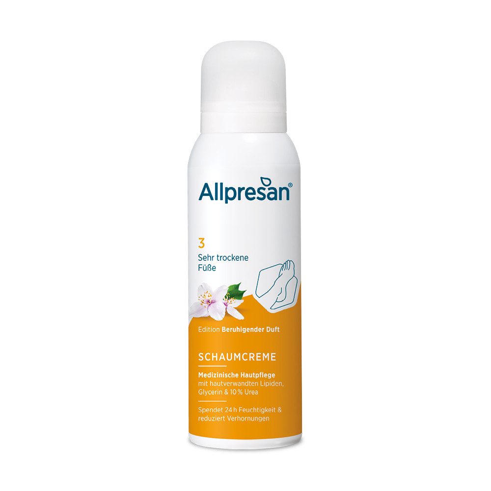 Allpresan Fußschaum Allpresan Fuß spezial 3 Sehr trockene Haut -Produkt wählbar- Feuchtigkeits-Komplex aus 10% Urea und Glycerin, 1-tlg., Medizinische Fußpflege mit biomimetischen (hautverwandten) Lipiden