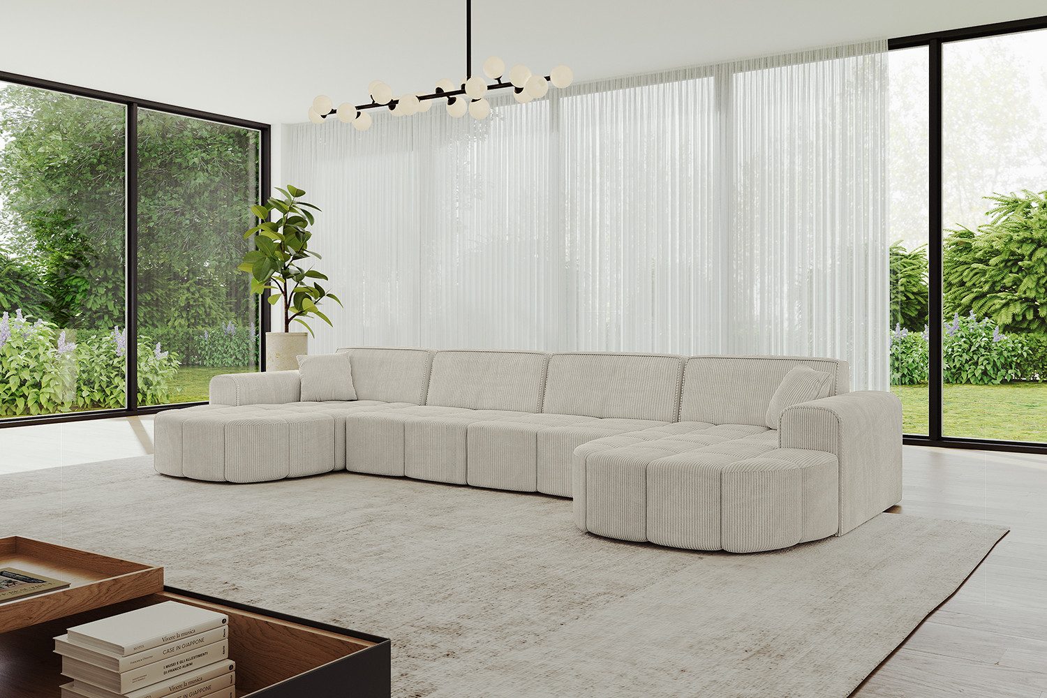 ALTDECOR Wohnlandschaft Livo-U2, Sofa Praktische Bequeme Funktionsecke Couch U-Form Eckcouch, Corner Sofa U-Form Vielseitige Sofa Wohnlandschaft Wohnzimmer