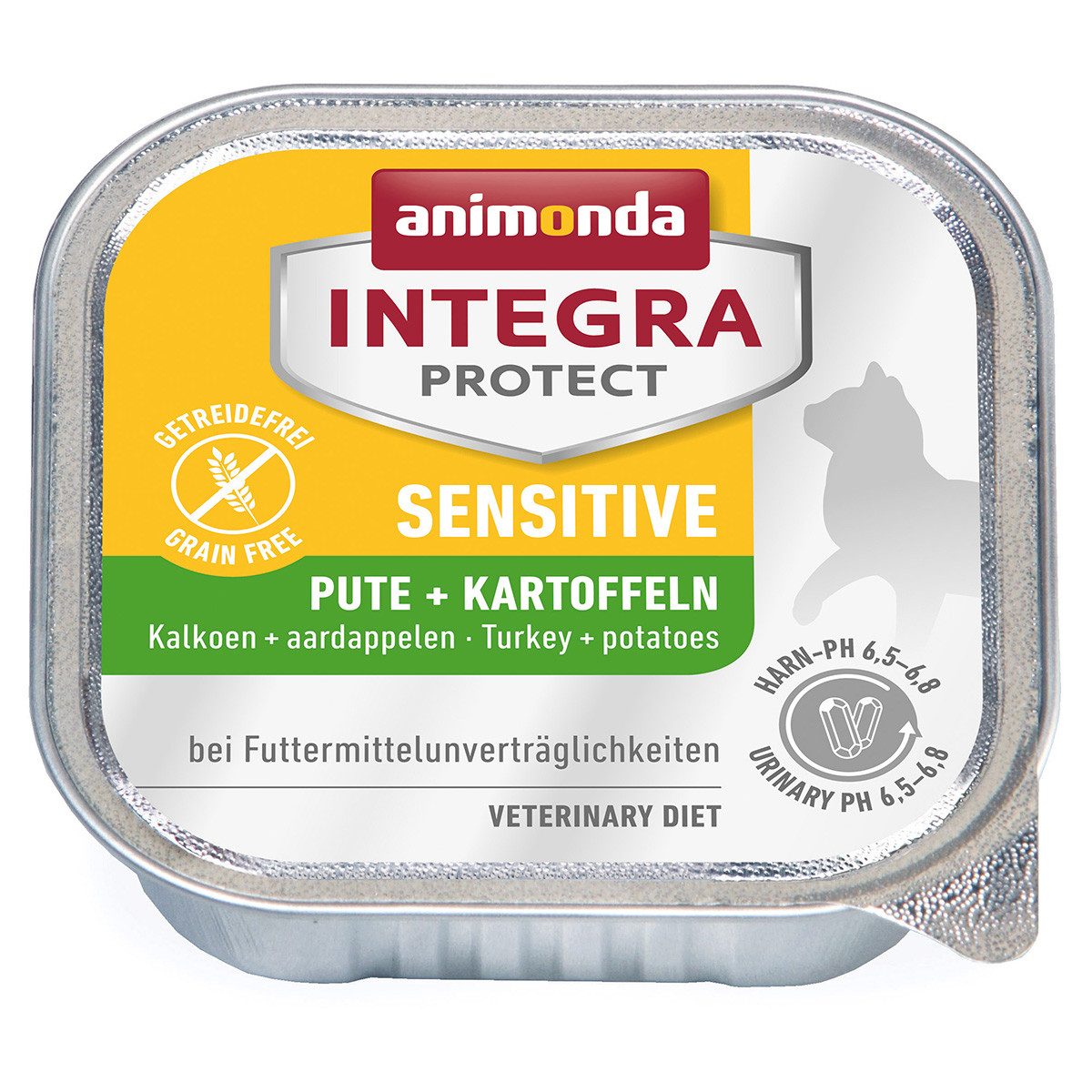Animonda Integra Protect Sensitiv mit Pute & Kartoffeln 100 g - 16 Stück, Nassfutter für: Katze