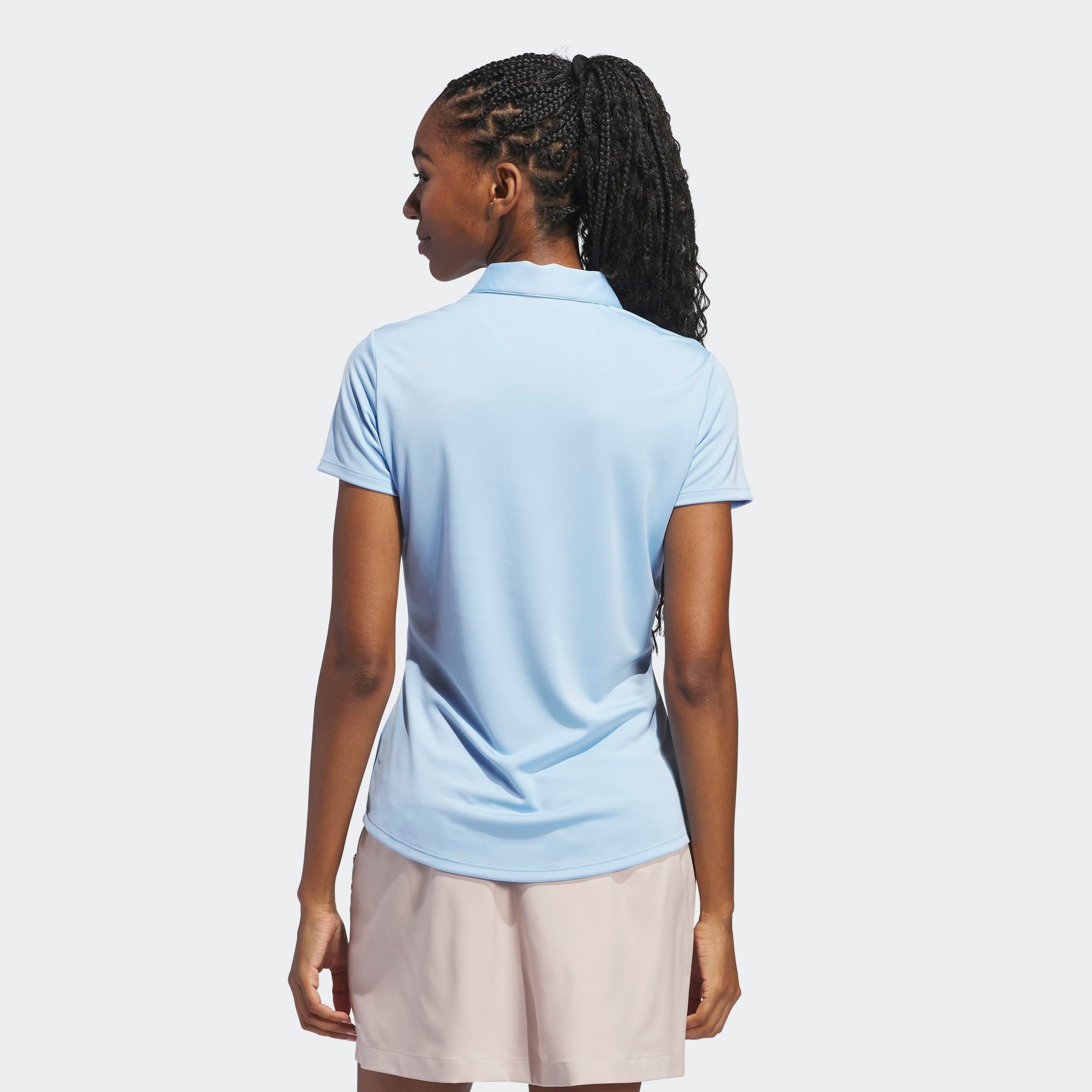 adidas Performance Poloshirt SOLID PERFORMANCE SLEEVE FÜR DAMEN mit Druckknopfverschluss, aus Polyester, leichtes Pikeematerial