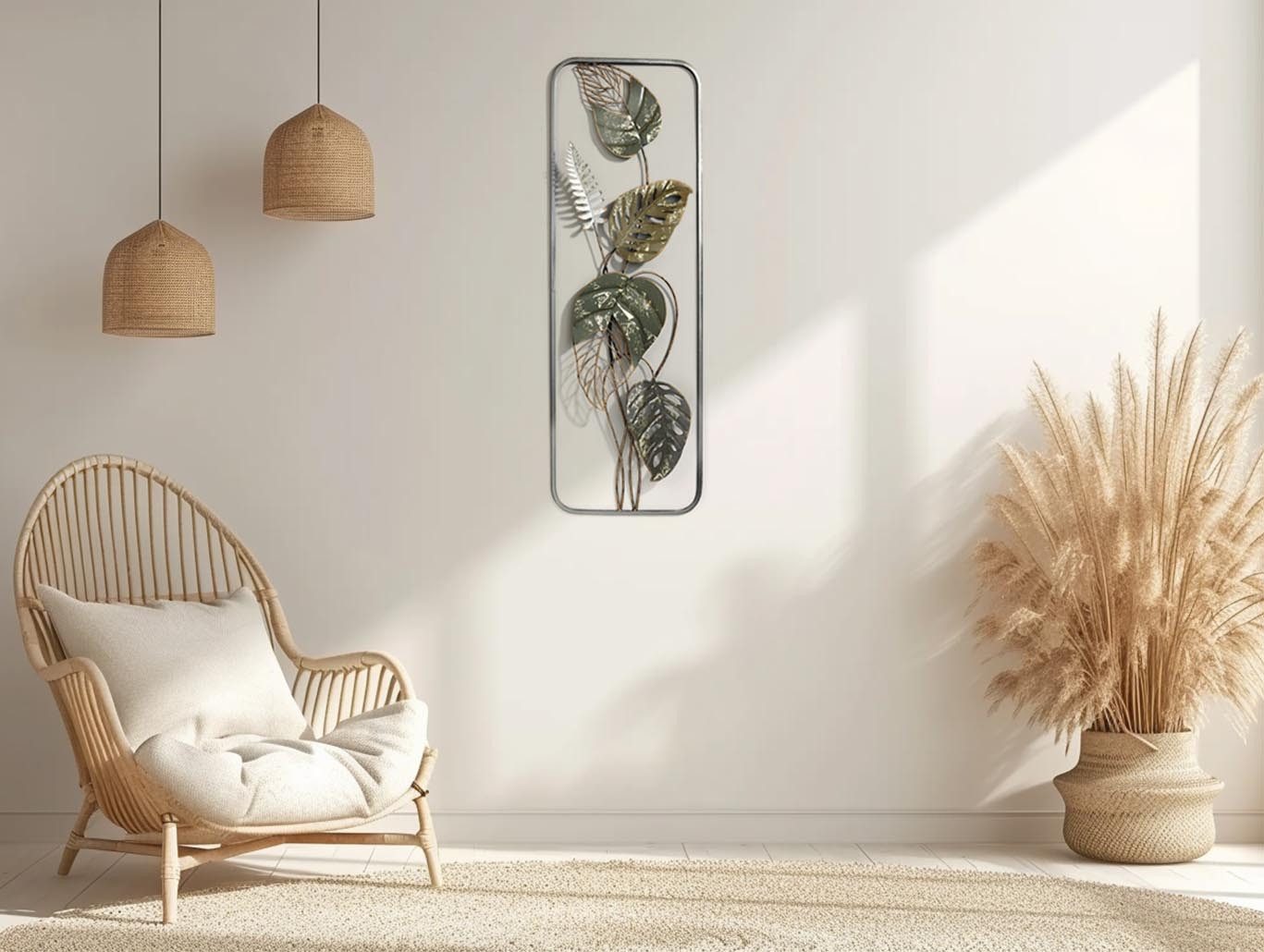 Kobolo Wandbild Metallbild ADANSONI aus Metall - gold grau grün, im Used Look