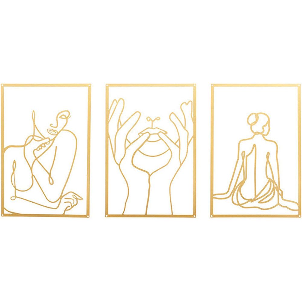 zggzerg Wanddekoobjekt 3 Stück Wanddekoration aus Metall, Minimalistische W günstig online kaufen