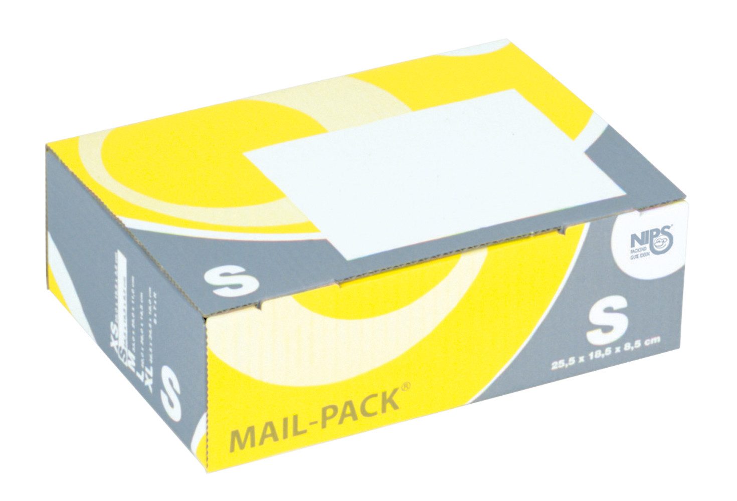 NIPS Versandkarton MAIL-PACK Post-Versandkarton (20 Stück), verschiedene Größen, Verpackungskarton, Wellpappe, mehrfarbig bedruckt