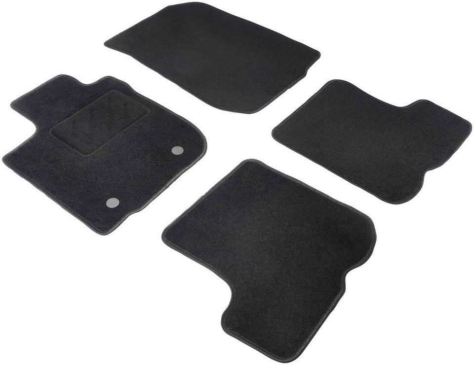 WALSER Passform-Fußmatten Standard (4 St), für Dacia Sandero II 10/2012- Heute, 100% Passgenaue Textil Fußmatten für Ihr Fahrzeug