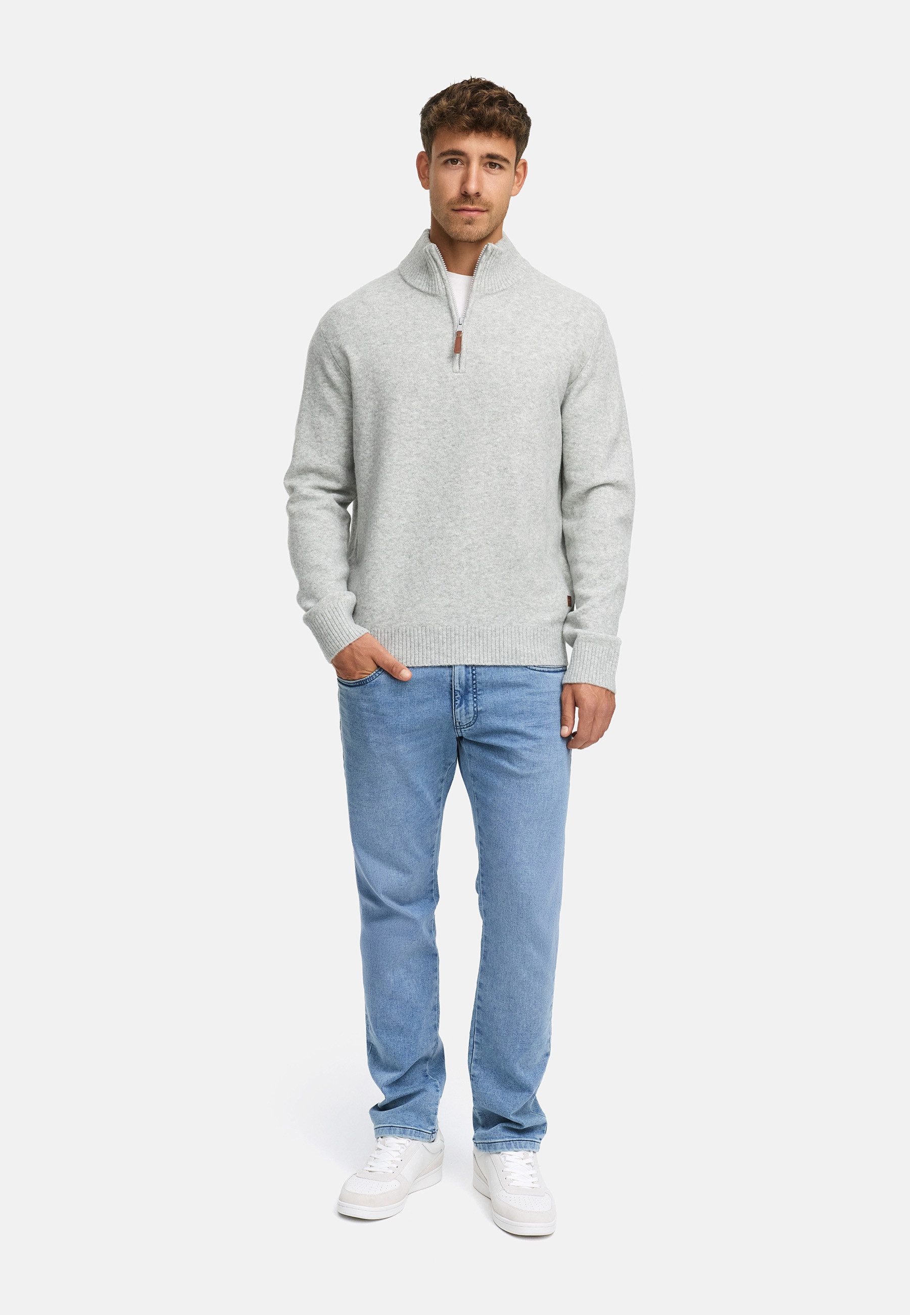 Indicode Strickpullover Herren INTrax Half Pullover Herrenpullover Bequemer Strickpullover
