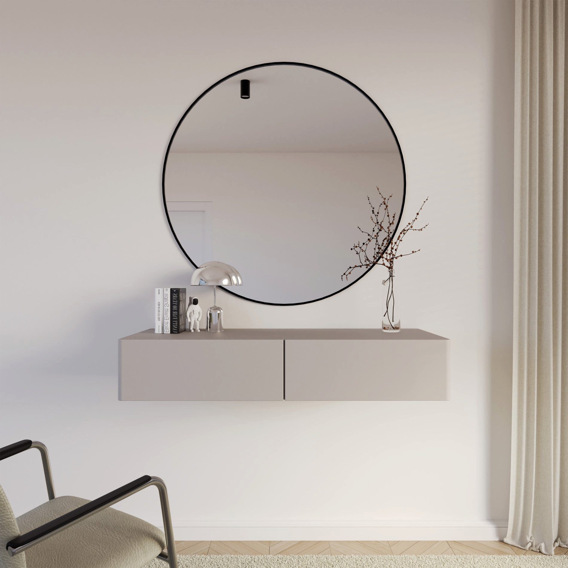 Selsey Schminktisch OLIO, Wandhängender Schminktisch mit 2 Schubladen, 110 cm breit