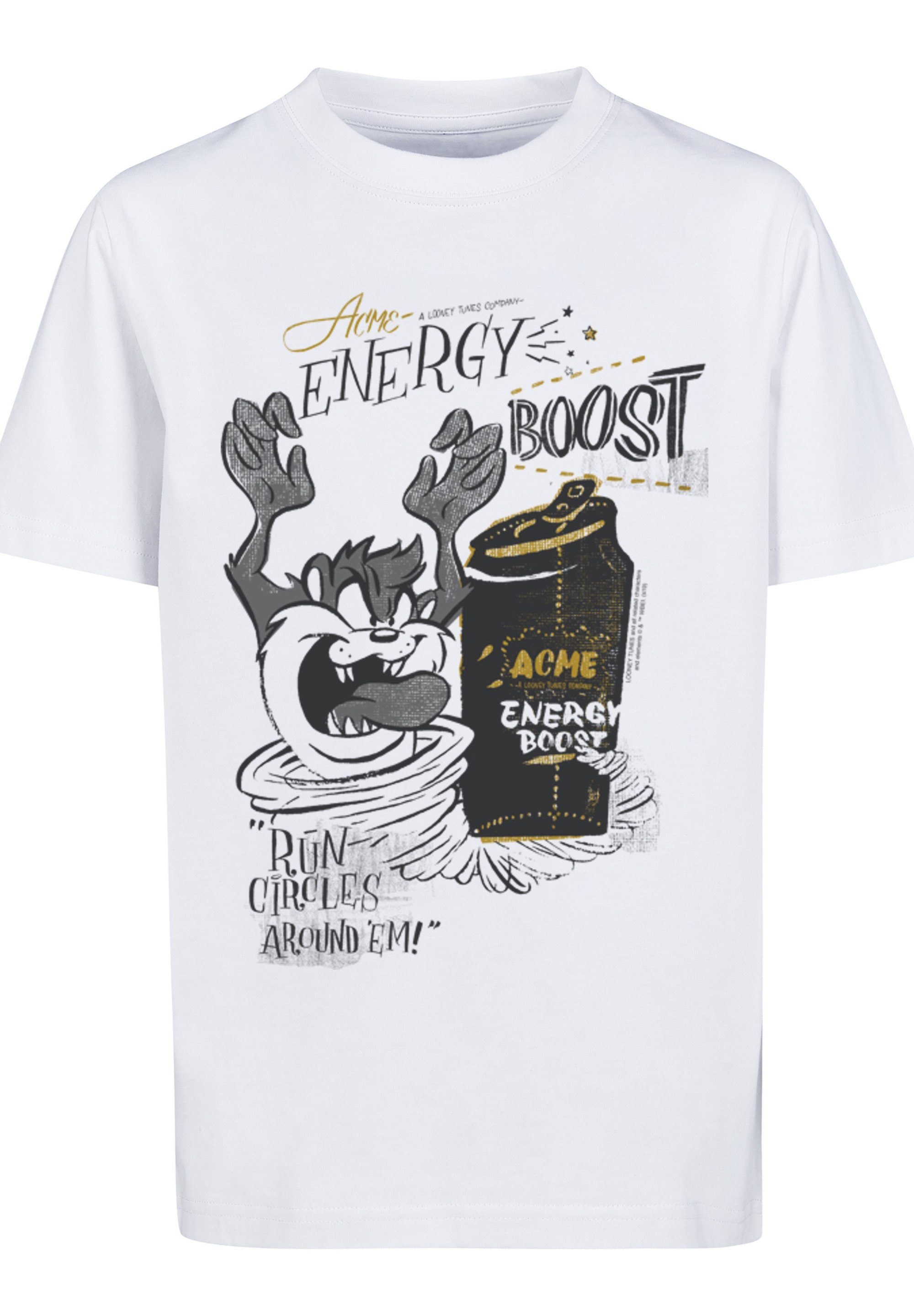 F4NT4STIC Kurzarmshirt Kinder Looney Tunes Taz Energy Boost-WHT with Kids Basic Tee (1-tlg) white