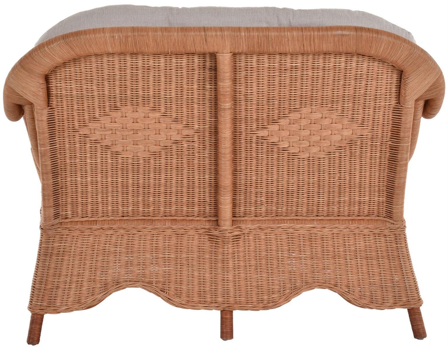 Terracotta 2-Sitzer-Sofa Rattanmöbel Home Couch Krines Rattansofa Rattan Wintergarten Loungesofa Natur