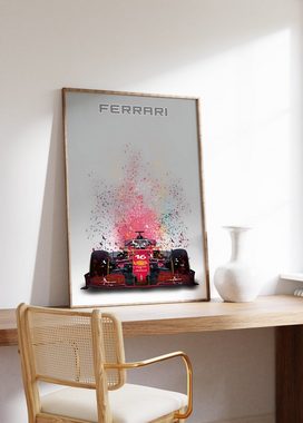 JUSTGOODMOOD Poster Premium ® Formel 1 Ferrari Rennwagen · ohne Rahmen