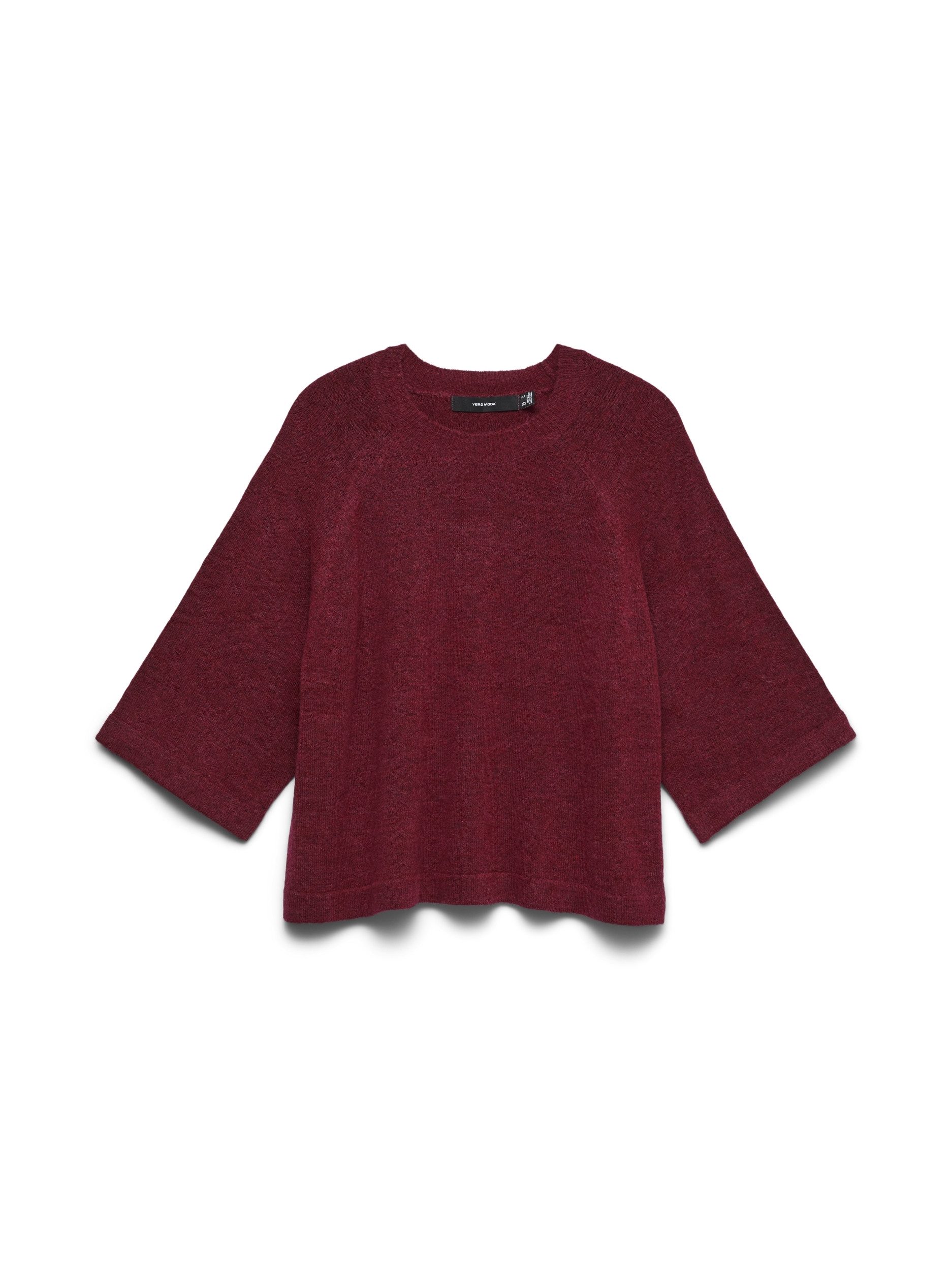 Vero Moda Strickpullover VMLEFILE 3/4 O-NECK PULLOVER NOOS, Biking Red/MELANGE