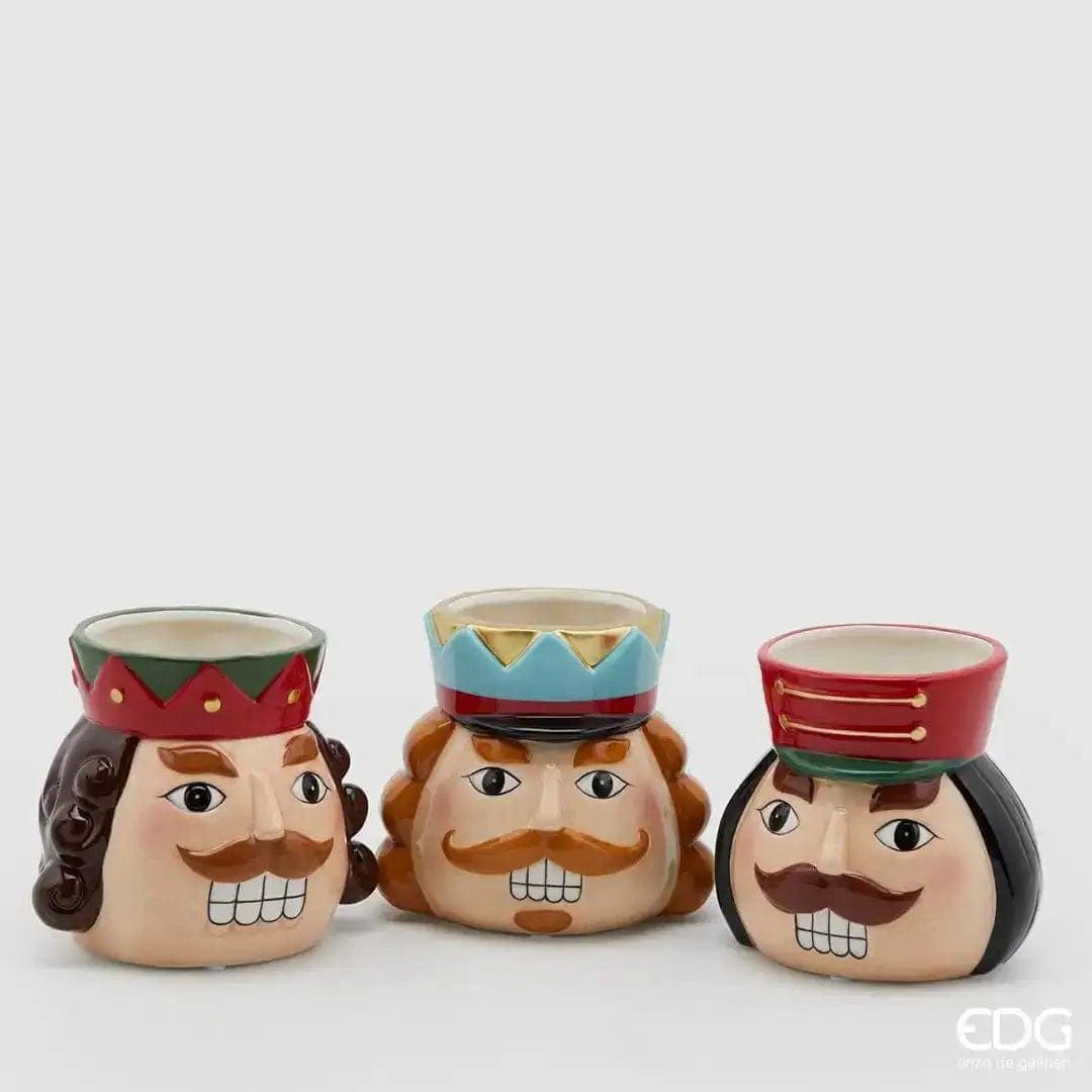 enzo de gasperi Dekovase 3er-Set Dekovasen für Weihnachten - Nussknacker Motive H 12 cm (verschiedene Größen können kombiniert werden)