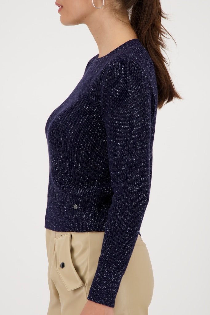 Monari Rundhalspullover 809134 Dezenter Lurex-Schimmer für günstig online kaufen