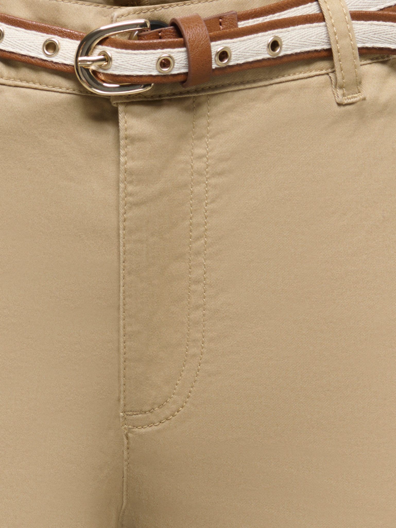 ONLY Shorts ONLTRINY MW BELT SHORTS PNT Baumwollmischung, regular fit, Regular Waist