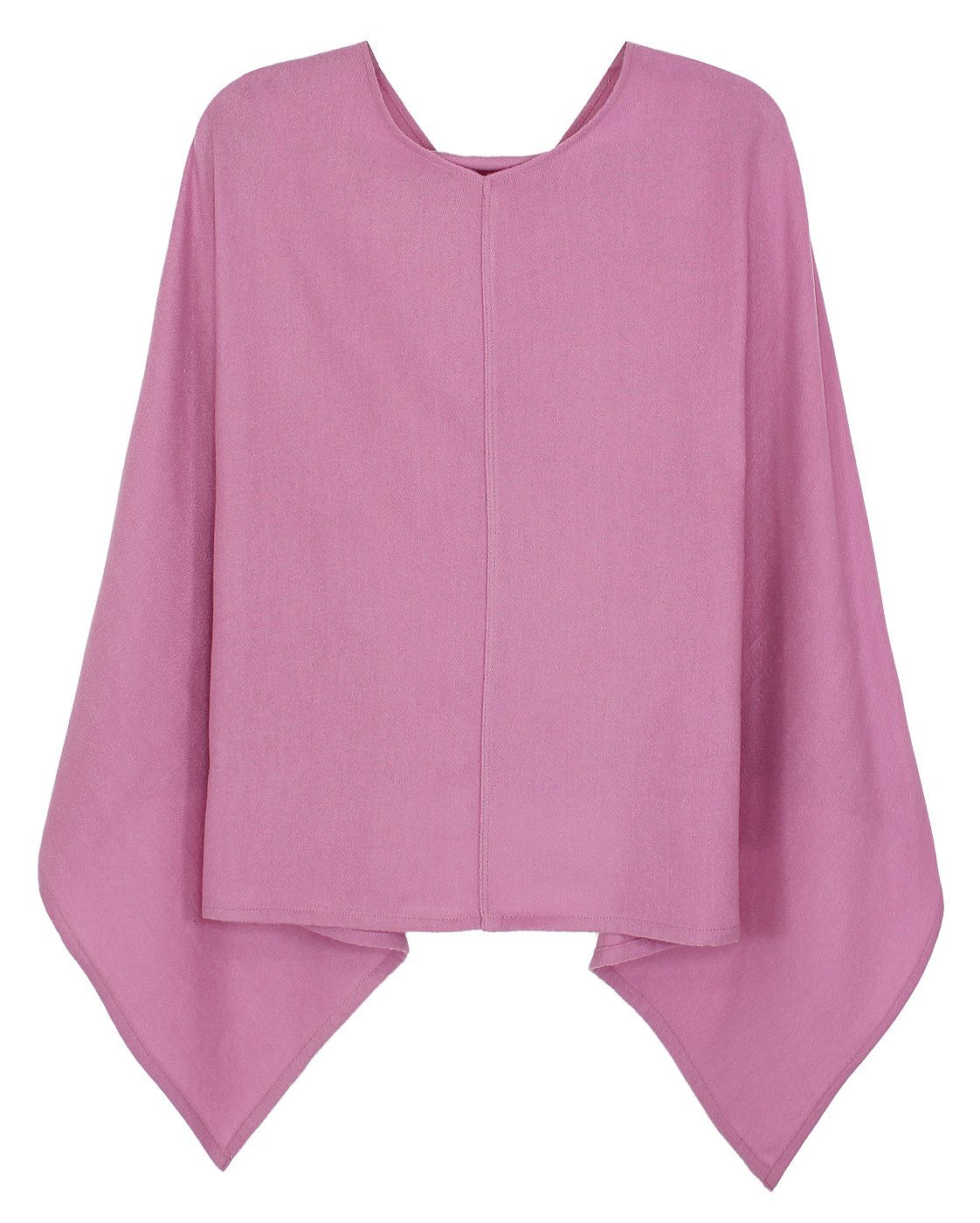 dy_mode Strickponcho Damen Poncho in Unifarben Weiches Strickponcho Cape Herbst Umhang in Unifarbe, Vorne Kurz - Seitlich Lang Schnitt