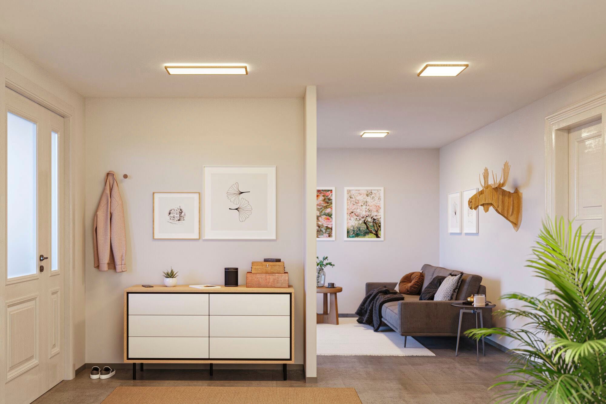 Paulmann LED Panel Atria Shine 4000K IP44 eckig, LED fest integriert, Neutralweiß, Backlight