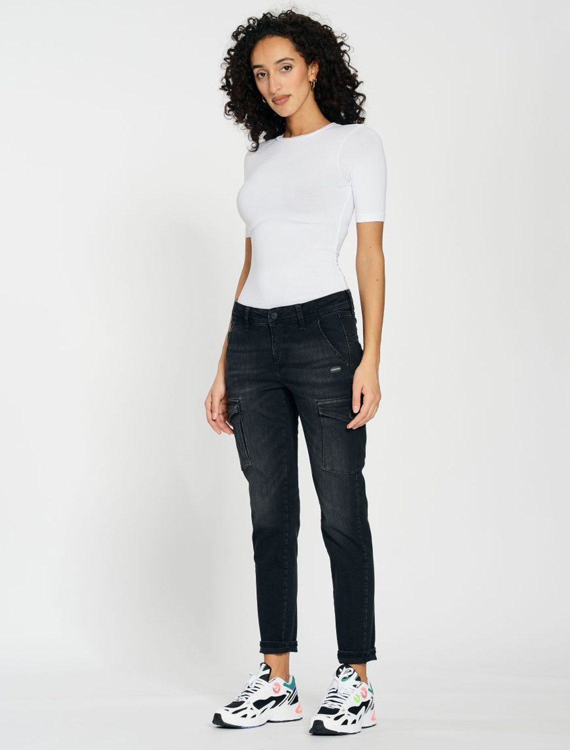 GANG Cargohose Gang Amelie Cargo Pant (1-tlg) Jeans mit Seitentaschen