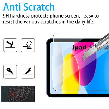 Mutoy Schutzfolie Panzerglas für iPad 10. Generation 2022, 9H Härte 2.5D, (Hohe Auflösung][Anti-Bläschen][Anti-Kratzen],Displayschutz, Schutzfolie Kompatibel mit iPad 10. Generation 10,9 Zoll)