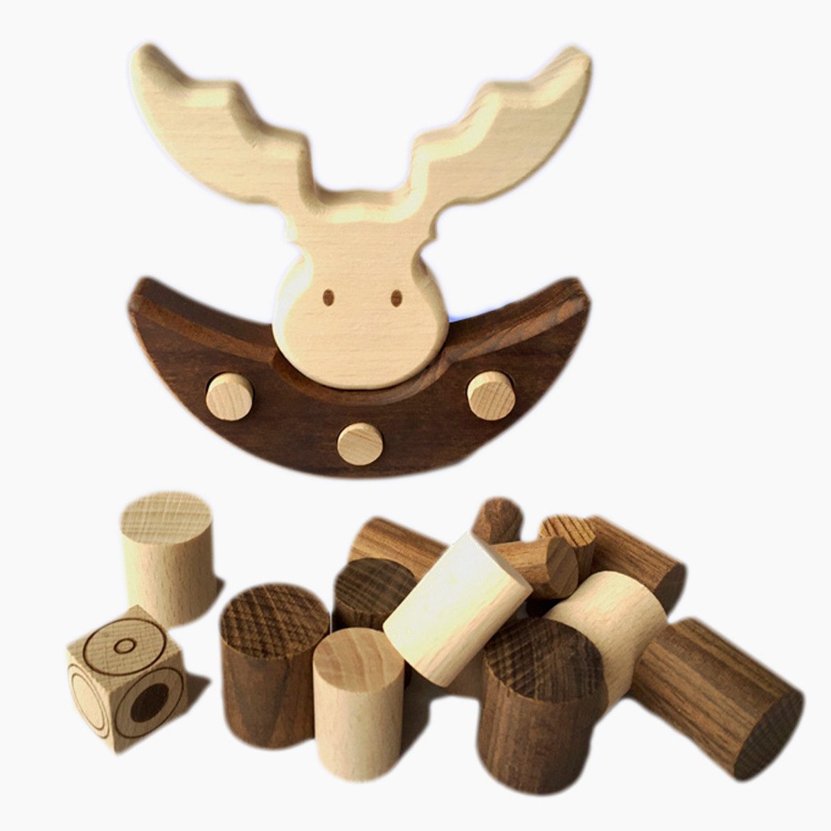 goki Spielesammlung Balancier Elch, Balancierspiel, Balancierspiel aus naturbelassenem Holz