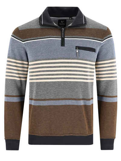 Hajo Sweatshirt Herren Sweatshirt mit Reißverschluss (1-tlg) Bügelfrei Atmungsaktiv