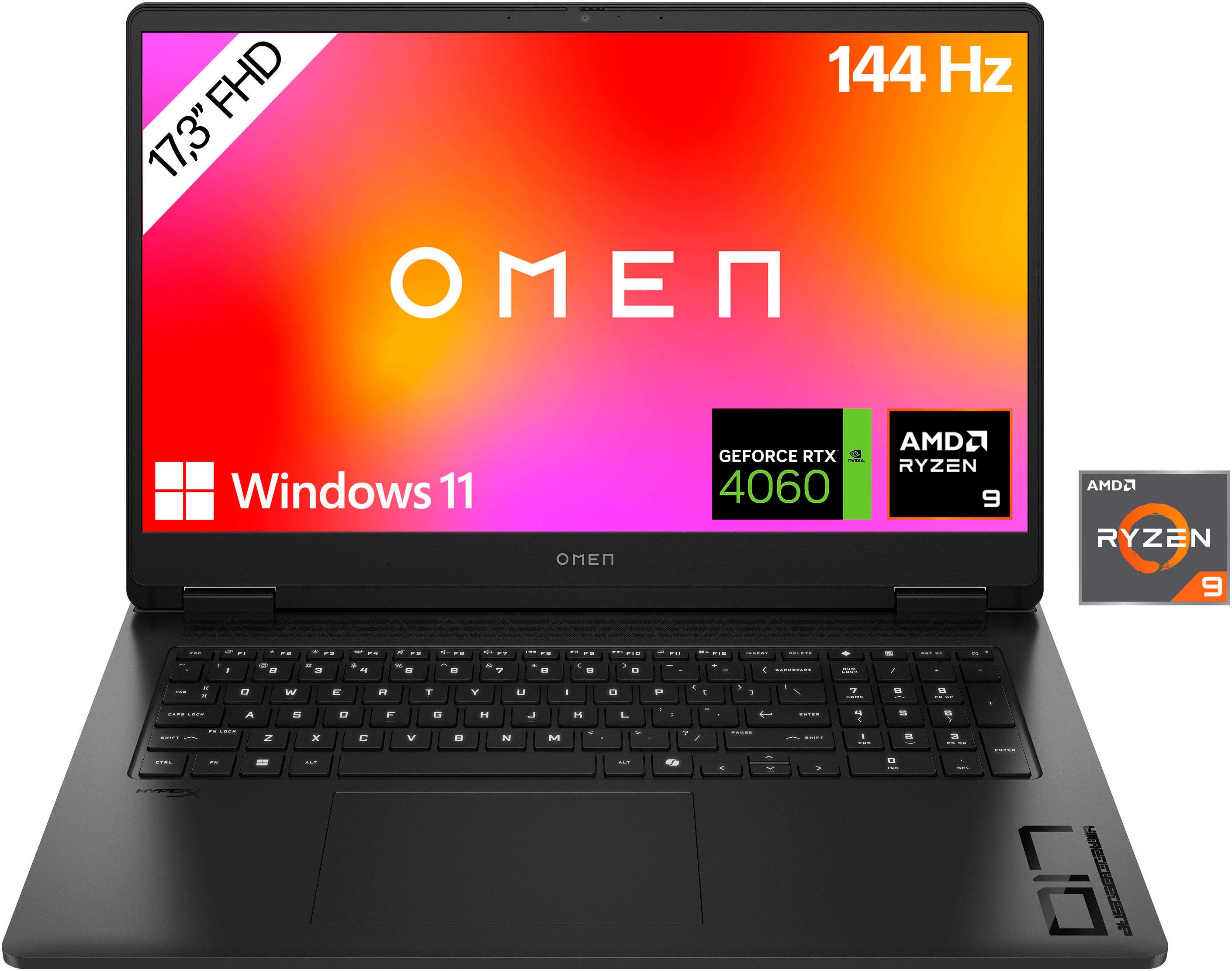 HP 17-db0095ng Gaming-Notebook (43,9 cm/17,3 Zoll, AMD Ryzen 9 8945HS, GeForce RTX 4060, 1000 GB SSD)