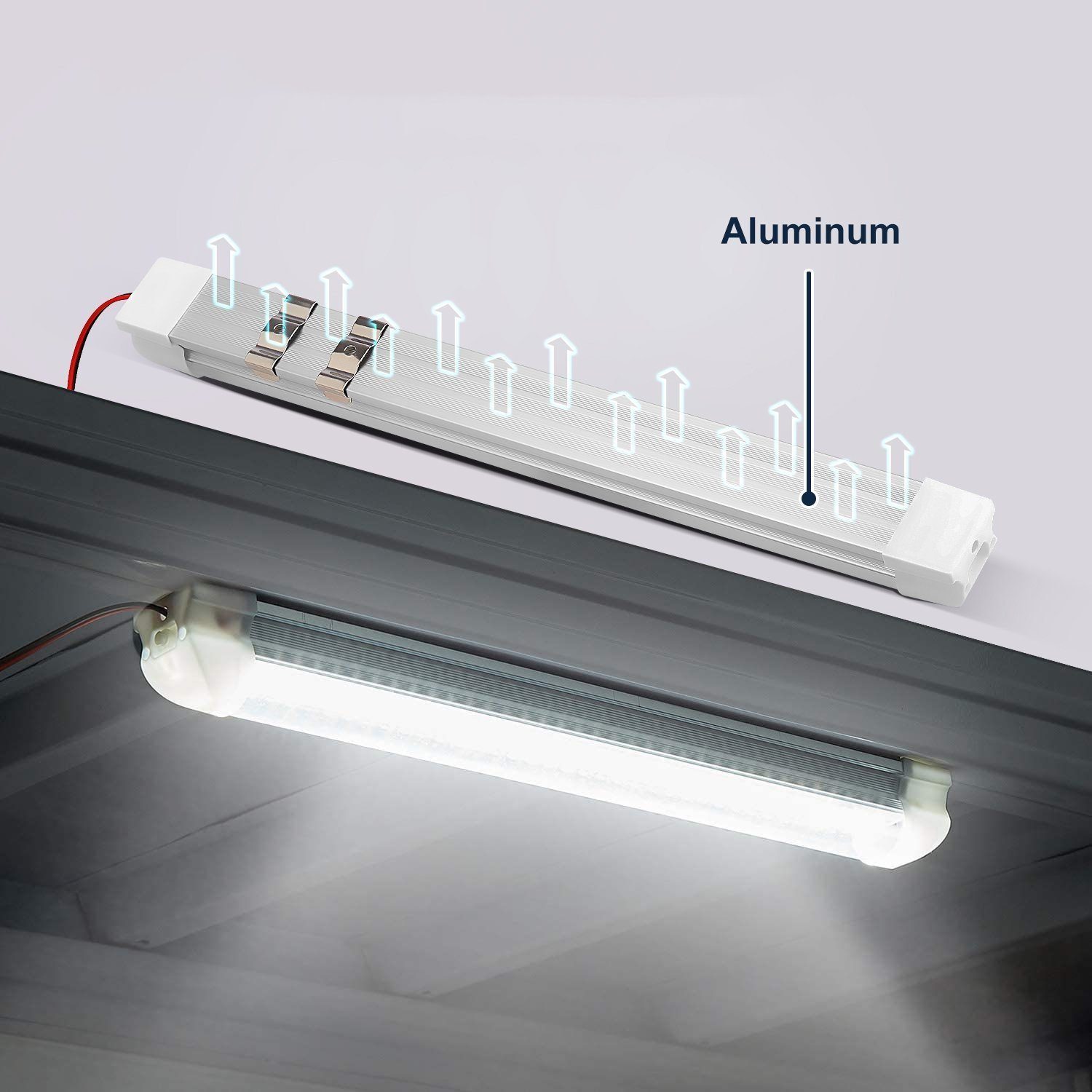 LED Leuchtet Fahrzeugwartung LED integriert, Stück LETGOSPT Beleuchtung Auto Auto 108 ‎Kaltweiß, 2x Van Beleuchtung, LKW 4 12V fest LED Lichtleiste Innenlichtleiste für Wohnmobile LEDs, LED