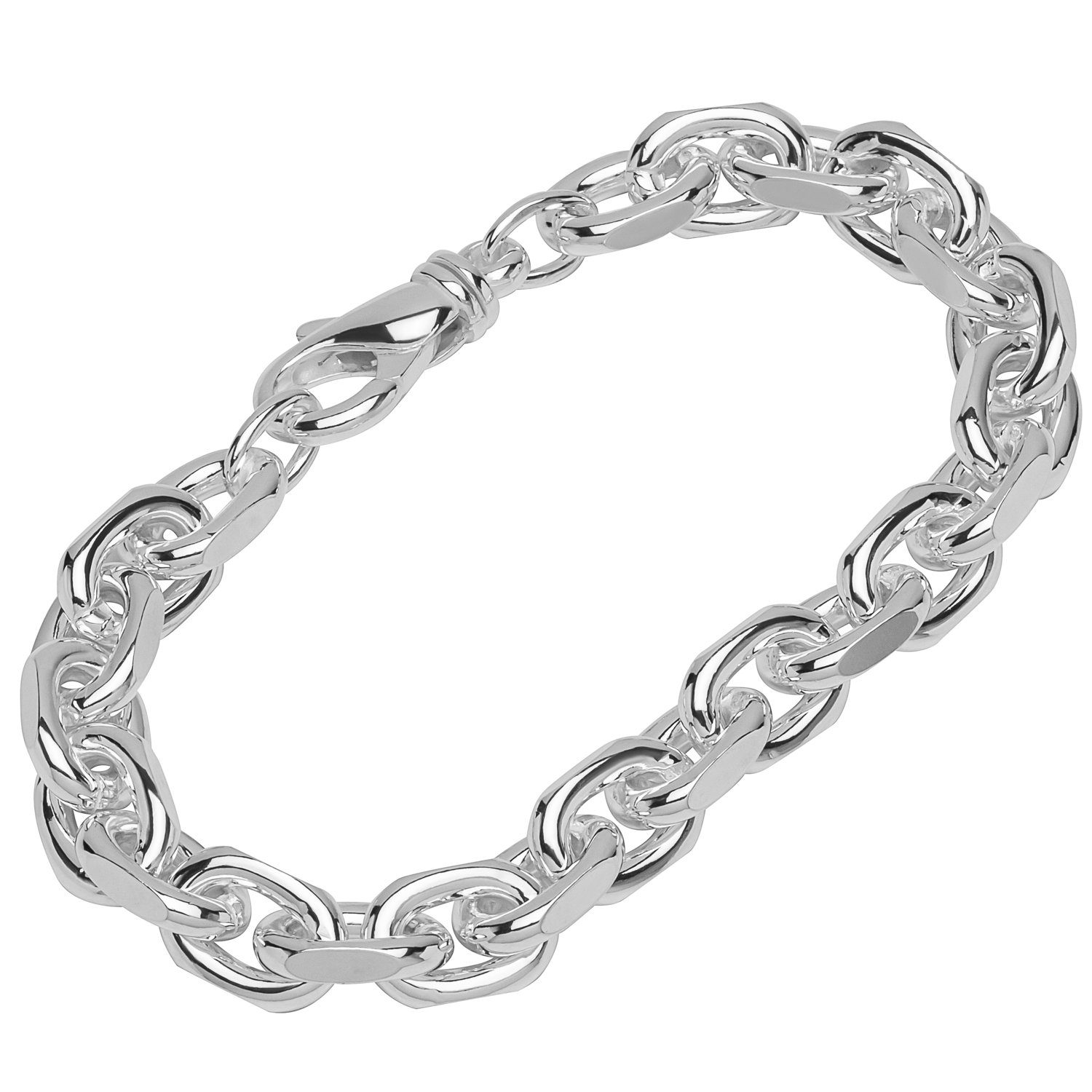 NKlaus Silberarmband Armband 925 Sterling Silber 22cm Ankerkette seitli (1 Stück), Made in Germany
