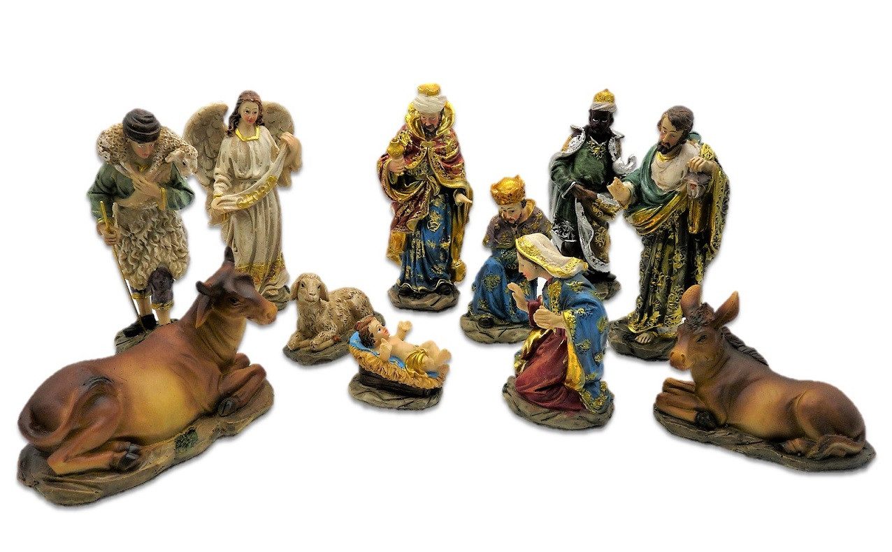 Geschenkestadl Krippenfigur Krippenfiguren 11 tlg. traditionell, stilvoll, weihnachtlich 14,5cm (11 St)