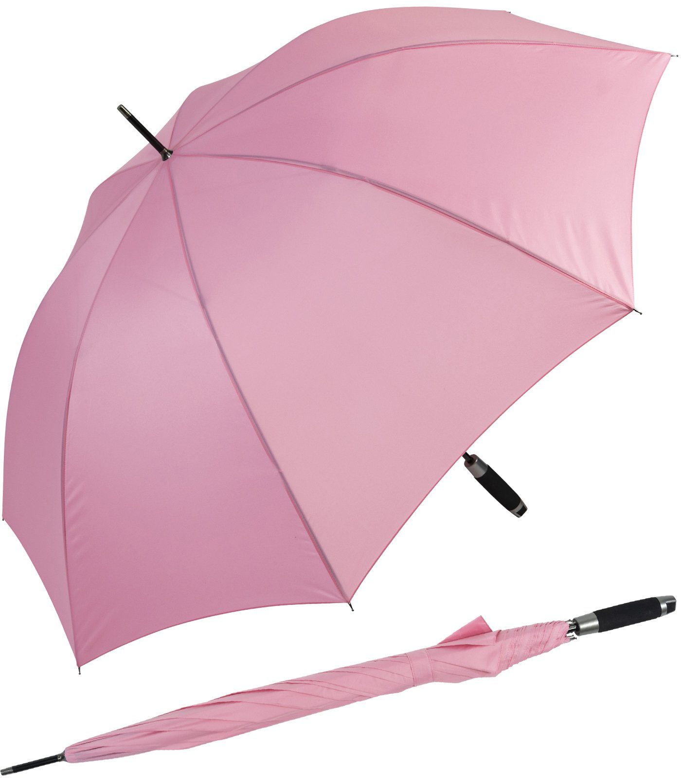 doppler® Langregenschirm XXL Golfschirm, Partnerschirm für Damen und Herren, groß und stabil, uni-Sommerfarben - rosa | Stockschirme