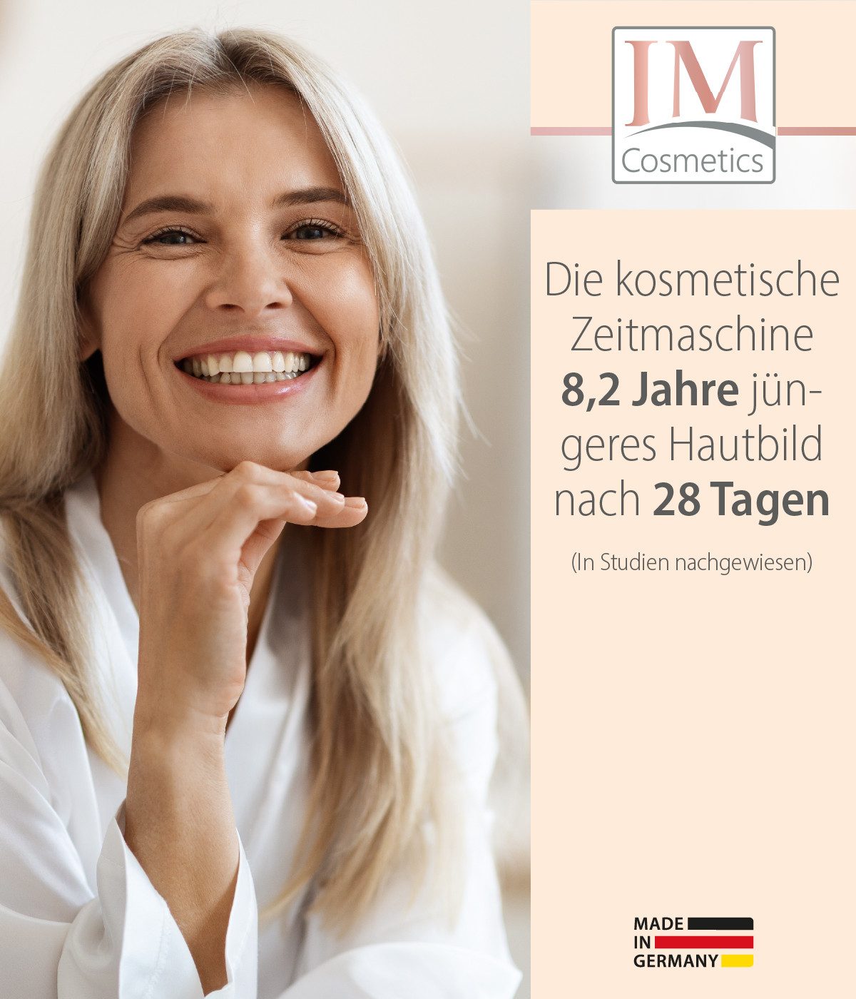 Genius Hautpflege-Set IM Cosmetics NAD+ Elastin Anti‑Aging Serum, Creme & Körperlotion 3 tlg. Set, Fördert Kollagen- und Elastinproduktion