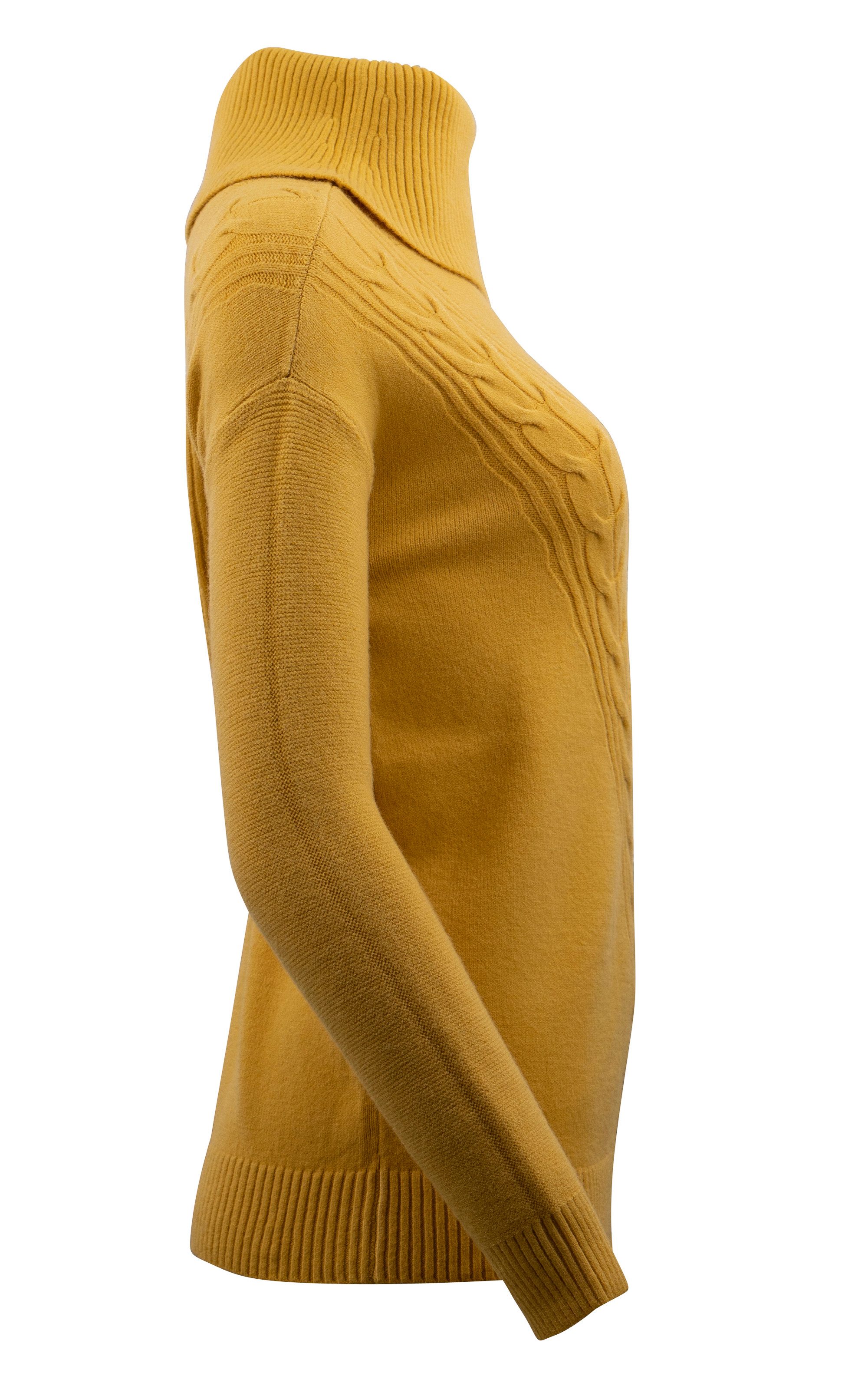 Passioni Rollkragenpullover mit Zopfmusterdetails und Fransen