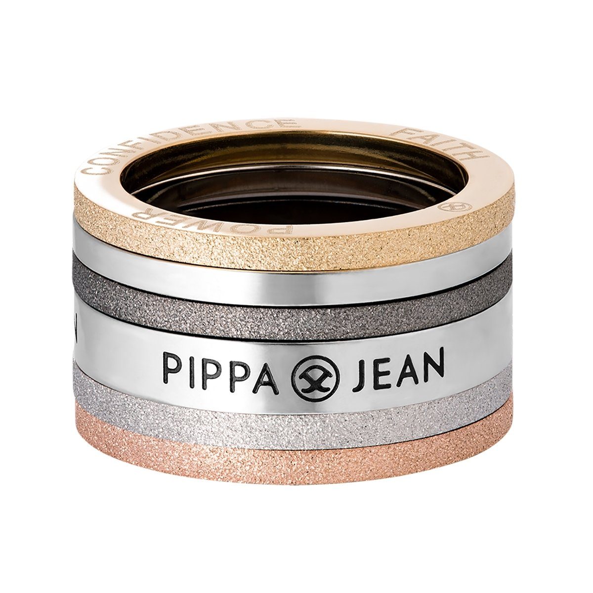 Pippa & Jean Silberring aus Edelstahl silber/gelbgold/roségold/schwarz
