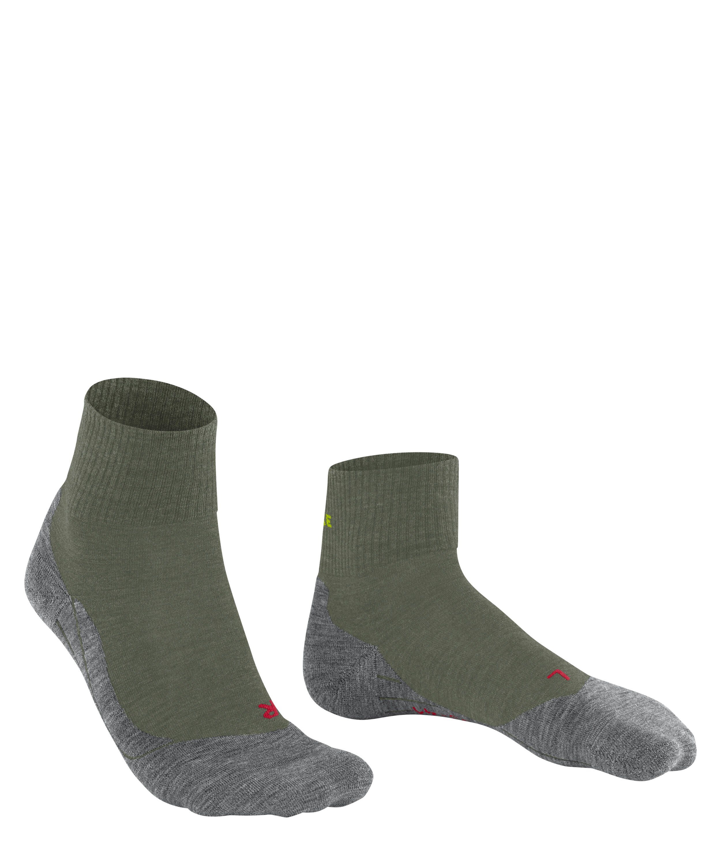 Freizeitwanderungen (1-Paar) FALKE und Wander bequem (7754) für Leicht TK5 Wandersocken Short herb