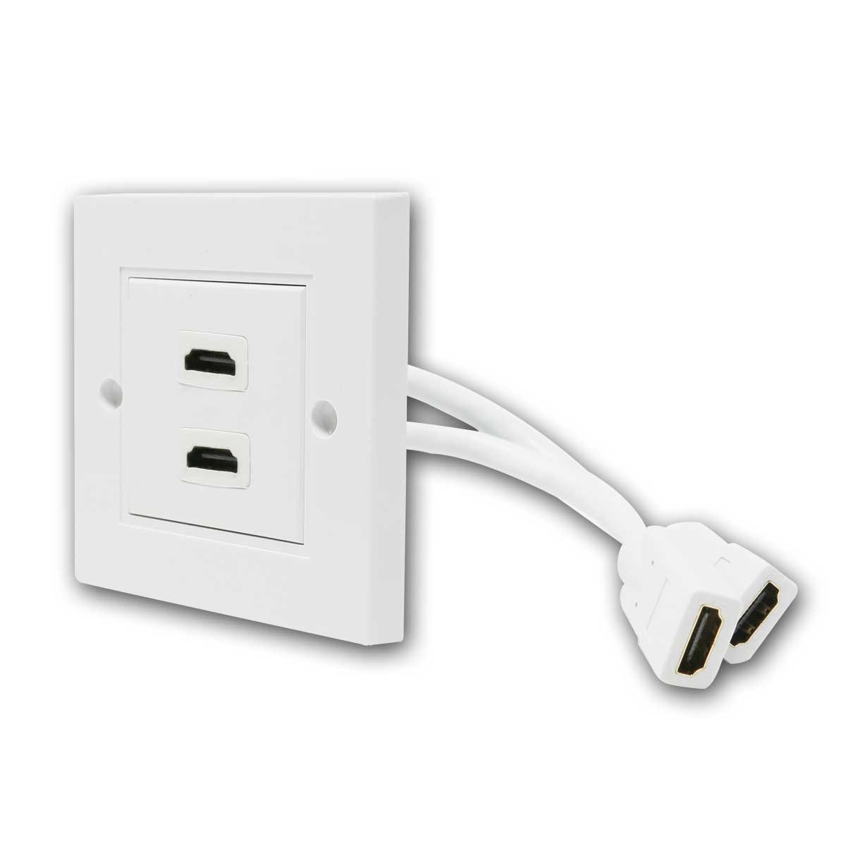 Maxtrack Unterputz-Anschluss HDMI Verbindungsdose 2-fach, weiß, UP-Montage
