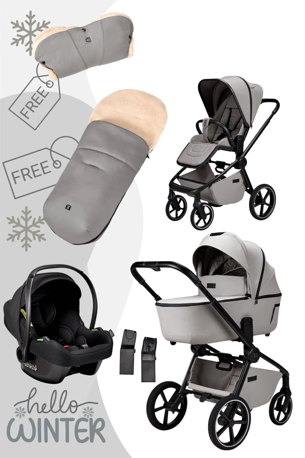 Moon Kombi-Kinderwagen Resea 2.0 Komkinderwagen 3in1-Set mit Cosmo 2.0