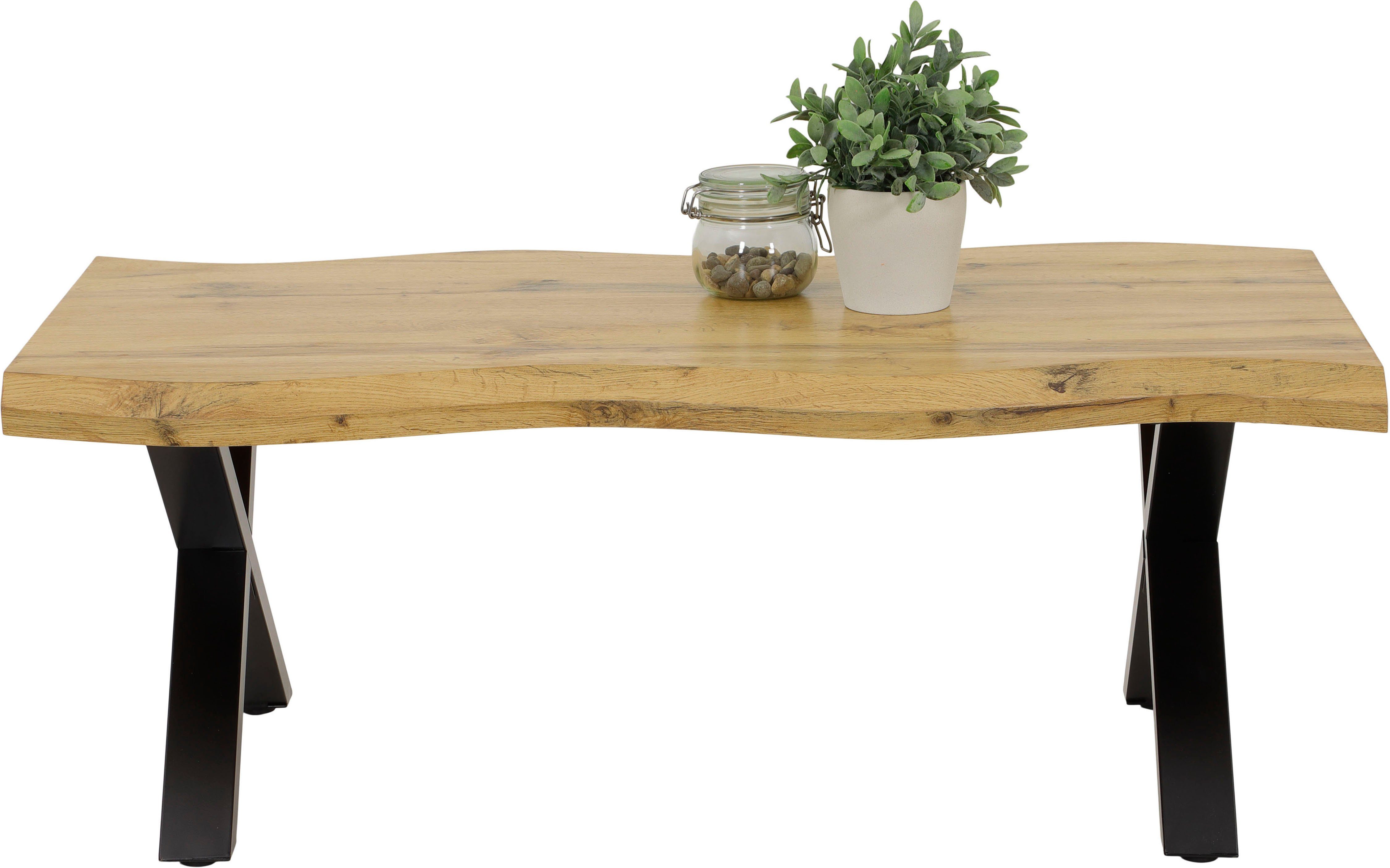 HELA Couchtisch GERD, Baumkantenoptik, Breite 110 cm günstig online kaufen