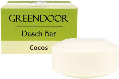 GREENDOOR Duschpflege »Dusch Bar Cocos, Solid Bar mit Bio Cocos Extrakt, 75g«, Der Dusch Bar Cocos für ein tägliches Duscherlebnis mit wertvoller Pflege für streichelzarte Haut, nachhaltig in Faltschachtel verpackt