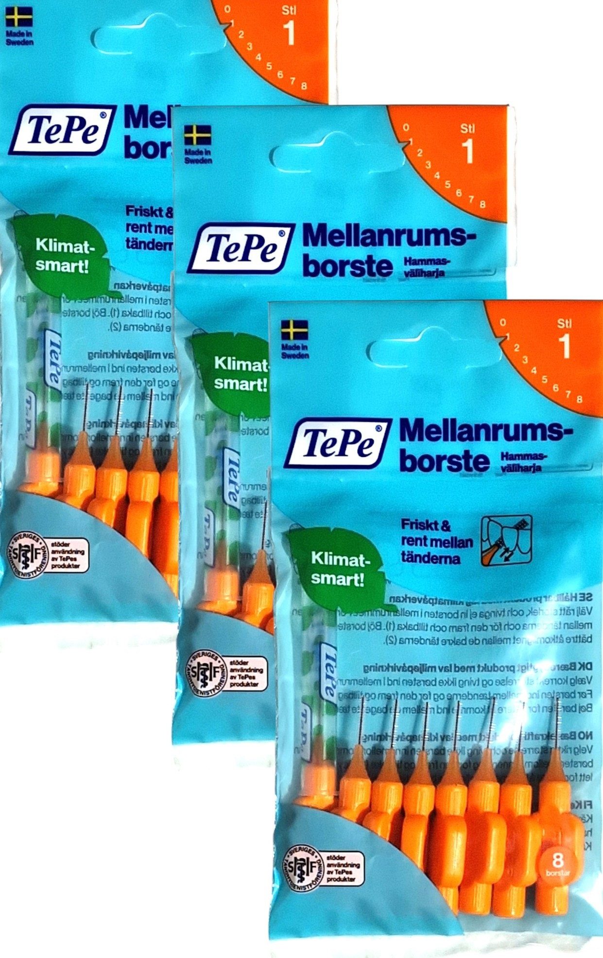 TePe Interdentalbürsten 3x8 TePe Original Interdentalbürsten - 0,45mm orange