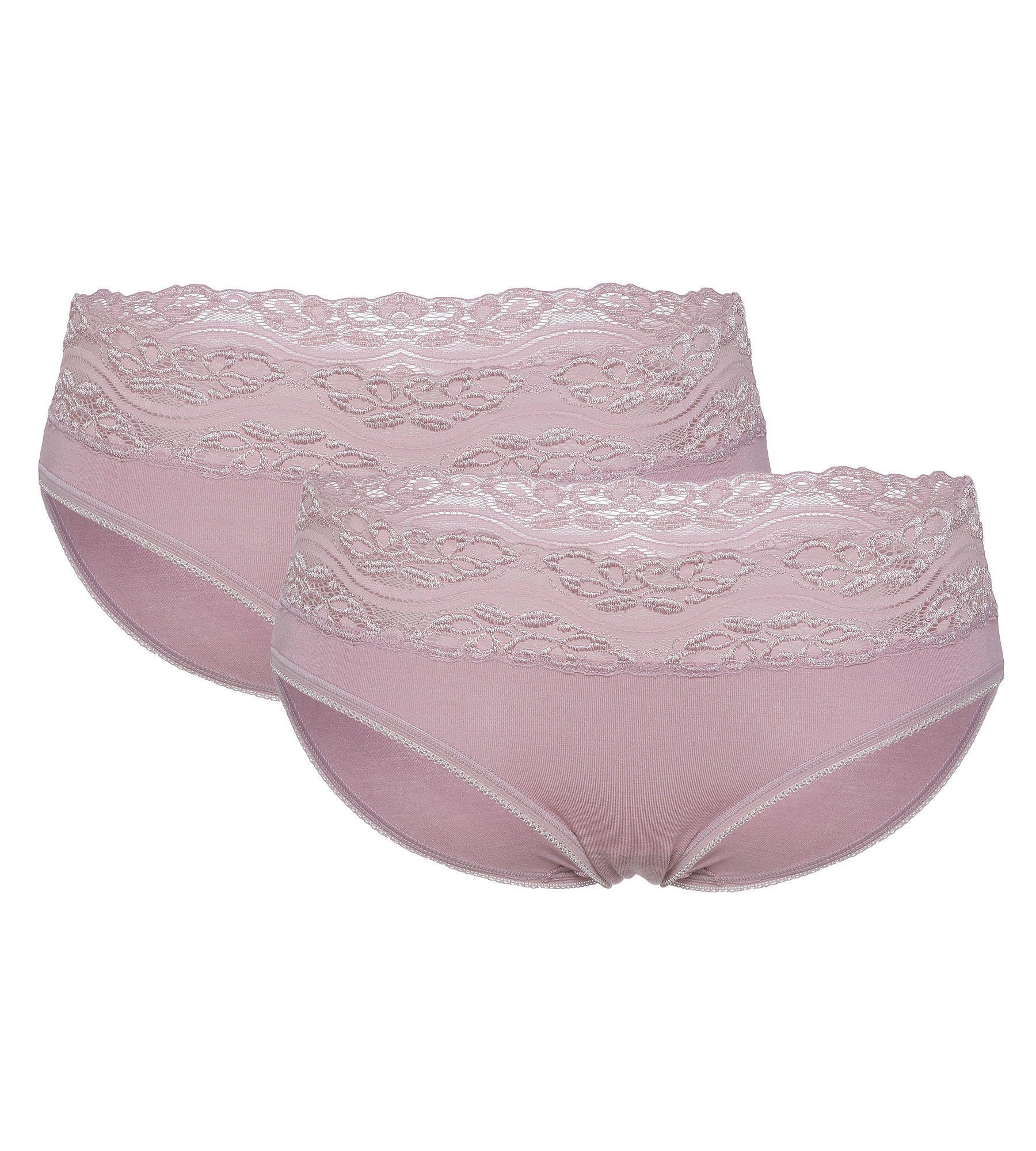 Pure Shape Slip Form-Unterwäsche elastisch (Packung, 2-teilig) mit Spitzenbund rosé